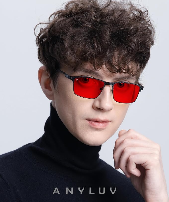 ANYLUV Blue Light Glasses for Men/Women, Lightweight Blue Light Blocking Glasses, Anti-Eye Strain Computer Glasses for Gaming