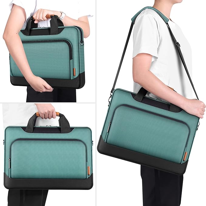 DOMISO 15-15.6 Inch Laptop Bag Business Briefcase Laptop Case Compatible with Lenovo 15.6" Ideapad 330/16" MacBook Pro/HP EliteBook 850 G3/Envy x360 15/Latitude 3580/Acer Chromebook/Asus,Green