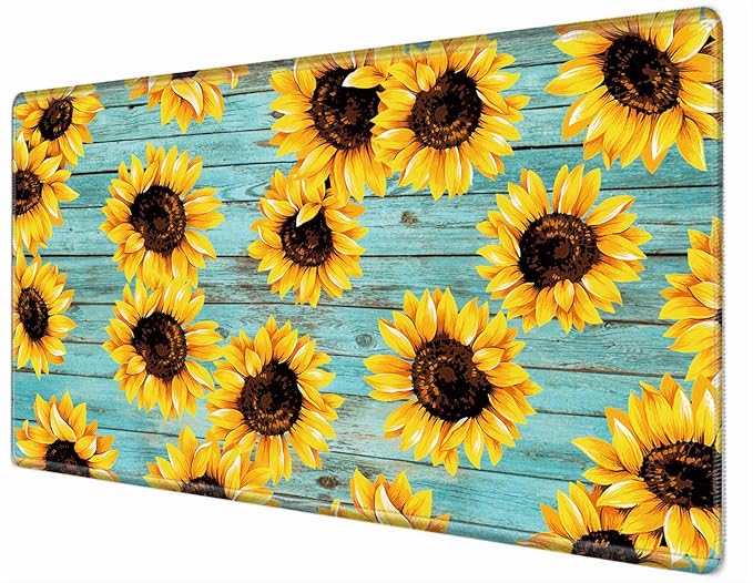 36 x 24 Mouse Pad Extra Large Desk Mat Gaming Mousepad Sunflower Oversized Desk Pad Huge Giant 4XL Computer Mat for Girl Women Work