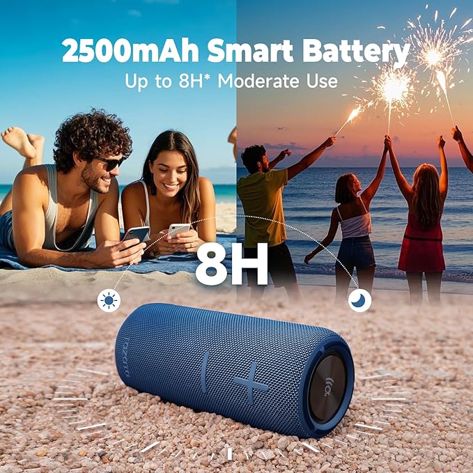 IPX7 Waterproof Bluetooth Speaker - 30W HD Sound, 8H Playtime, TWS Pairing, BT5.3, Portable for Pool/Beach/Shower,Birthday Gift, Valentines Day Gifts
