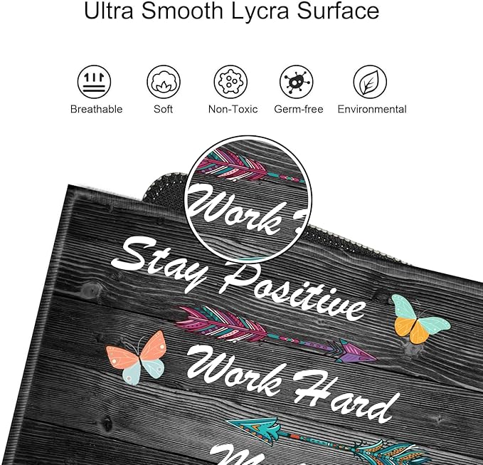 Gaming Mouse Pad Large Mousepad Inspirational Desk Mat Stay Positive Work Hard and Make It Happen Desk Pad 31.5x15.75 Rubber Base Computer Pad with Stitched Edges for Work Game Home Office
