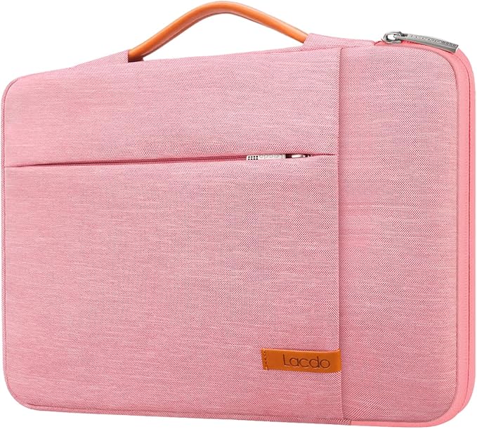Lacdo 360° Protective Laptop Sleeve Case for 15 inch New MacBook Air M5/A3448 (2026), M4 A3241 2025, M3 A3114, M2 A2941 2024-2023, 15 inch MacBook Pro A1990 A1707, Computer Bag, Water-Resistant, Peach