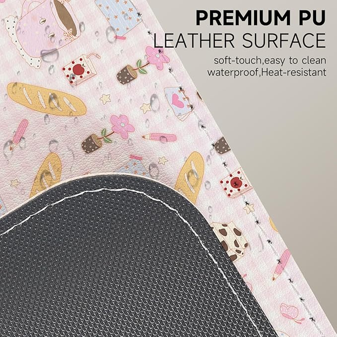 AUPET Leather Desk Pad Blotter Mat, Large Mouse Pad, Non-Slip Waterproof Desk Writing Pad Protector, Desk Decor for Office，Home，Gaming (Cute Daily Fragments, 35.4X15.7 inch)