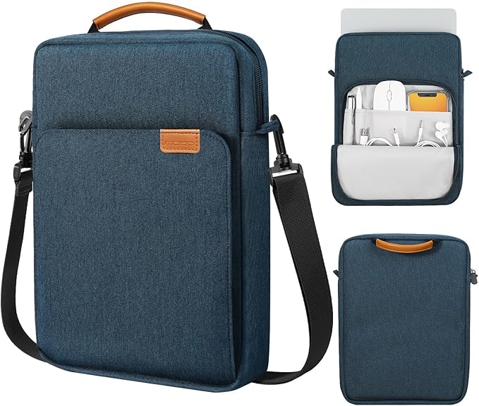 MoKo 15 Inch Laptop Sleeve Bag Fits New Mac Air 15" M5 2026, Mac Pro 14" M5/M5 Pro/M5 Max 2026, Galaxy Tab S9 Utra 14.6" 2023, Handle Carrying Case with Shoulder Strap, Indigo