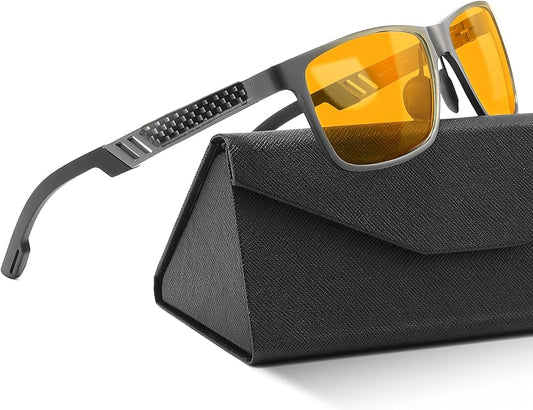 IBOANN Blue Light Glasses for Men - Lightweight Al-Mg Metal, Gaming Computer Blocking Glasses, Eye Protection Anti Eyestrain