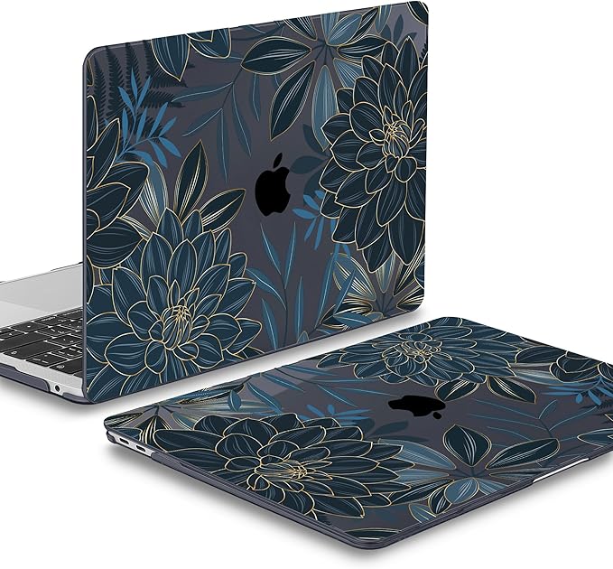 Mektron Case for MacBook Air 13 inch M1 A2337 A2179 A1932,Hard Cover 2018-2021 Air 13-inch with Touch ID, Exclusively Designed Protective Shell with Keyboard Skin+Screen Protector,Dahlia Flower C035