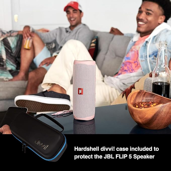 JBL Flip 5 (Gray) + Bundle with divvi! Protective Hardshell Case