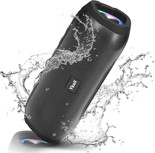 Bluetooth Speakers Wireless with 20W Loud Stereo Sound, TWS Pairing for Outdoor, IPX6 Waterproof Shower Speakers, 36H Playtime, Built-in Mic Radio Mode RGB Lights
