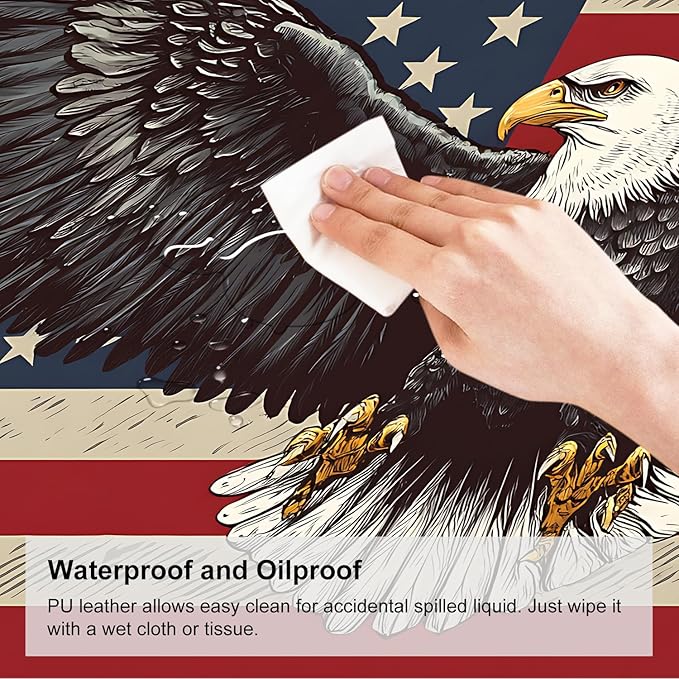 Mouse Pad, Large Anti-Slip with Stitched Edges Desk Mat Desktop Laptop Computer Desk Keyboard Mat,Table Protector Blotter Mat (Eagle Flag, 35.4" x 15.7")