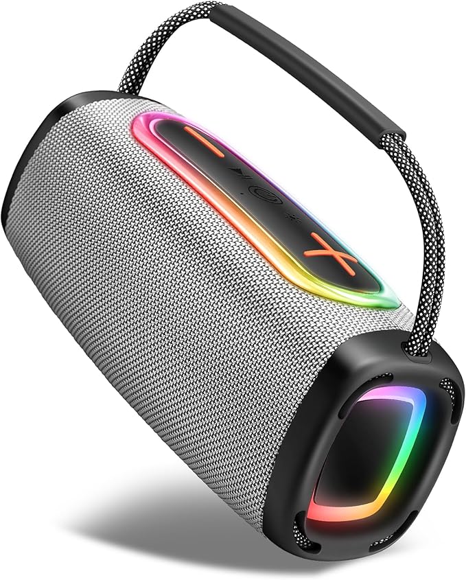 Bluetooth Speaker 6000mAh, 36H Playtime BT5.4 Portable Wireless Speaker with 24W Loud Stereo Sound, IP6 Waterproof, Portable Speaker with RGB Multi-Color Rhythm Lights for Outdoor/Home/Party as Gift