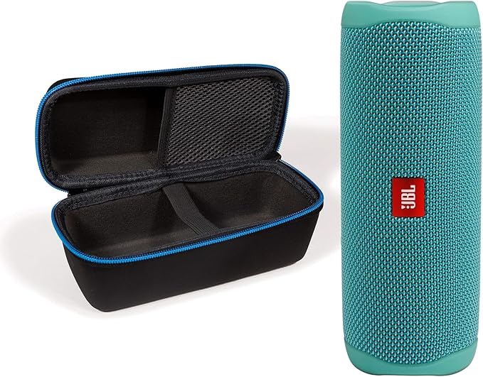 JBL Flip 5 (Teal) + Bundle with divvi! Protective Hardshell Case