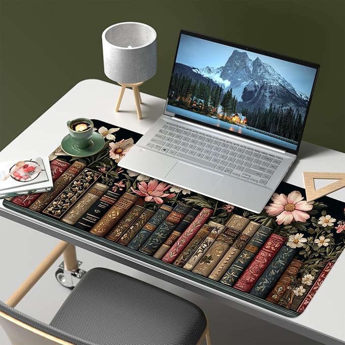 Mouse Pad, Large Anti-Slip with Stitched Edges Desk Mat Desktop Laptop Computer Desk Keyboard Mat,Table Protector Blotter Mat (Book, 35.4" x 15.7")