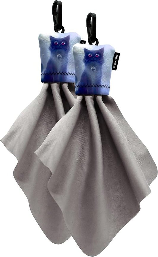 SPUDZ Classic Microfiber Lens Cleaner ?€? Clip-On Pouch, Washable ?€? for Binoculars, Scopes, Glasses, Screens | Classic | Cat, 6 x 6 Inch (2-Pack) by ALPINEINNOVATIONS