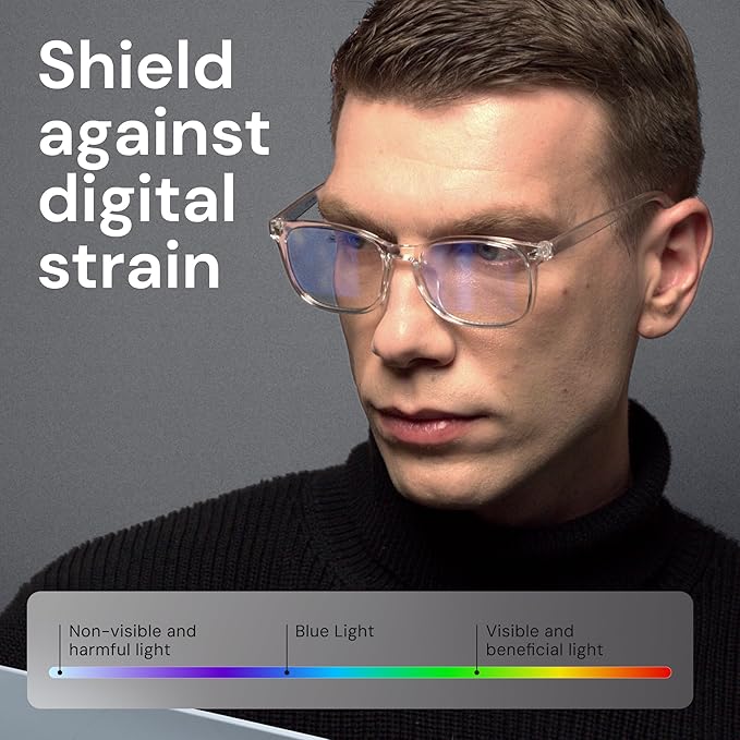 Gaoye Gray Blue Light Glasses for Computer & Gaming - Anti UV Ray Lenses, Scratch-Resistant & Comfort Fit