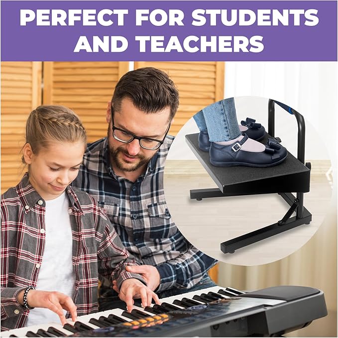 Liquid Stands Ergonomic Guitar Foot Stool Under Desk for Kids - Height Adjustable Elevated Piano Foot Rest- Piano Foot Rest for Beginners - Enhance Comfort and Improve Posture for Long Sessions