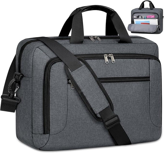 Dakuly Laptop Bag 17.3 Inch Laptop Briefcase Large Waterproof Laptop Case for Men Women Business Office Work Computer Bag 17 Inch Adjustable Shoulder Messenger Bag, Grey