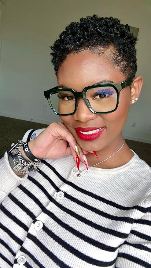 VISOONE Rectangle TR90 Blue Light Blocking Glasses Computer Eyewear with Preppy Look for Women and Men Cougar