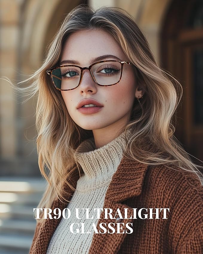 Cyxus Blue Light Blocking Glasses Men Woman Square TR90 Frame Anti Eyestrain Office Computer Gaming Study 8208