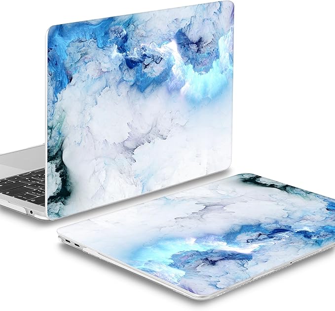 Mektron for MacBook Air 13 inch Case A2337 M1 A2179 A1932 with Retina Display & Touch ID Plastic Hard Shell Laptop Case for MacBook Air 13 Cover 2020 2019 2018 Release,Cloud & Lightning