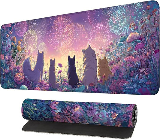 Mouse Pad, Large Anti-Slip with Stitched Edges Desk Mat Desktop Laptop Computer Desk Keyboard Mat,Table Protector Blotter Mat (Dog, 31.5" x 11.8")