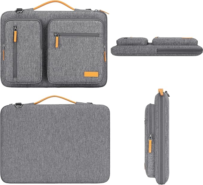 DOMISO 15.6 inch Laptop Case Sleeve Protective Cover Compatible with MacBook Pro 16 M4 M3 M2/Pro Max,15.6-16 inch HP Dell ASUS Lenovo Chromebook,Waterproof Computer Bag with Shoulder Strap,Grey