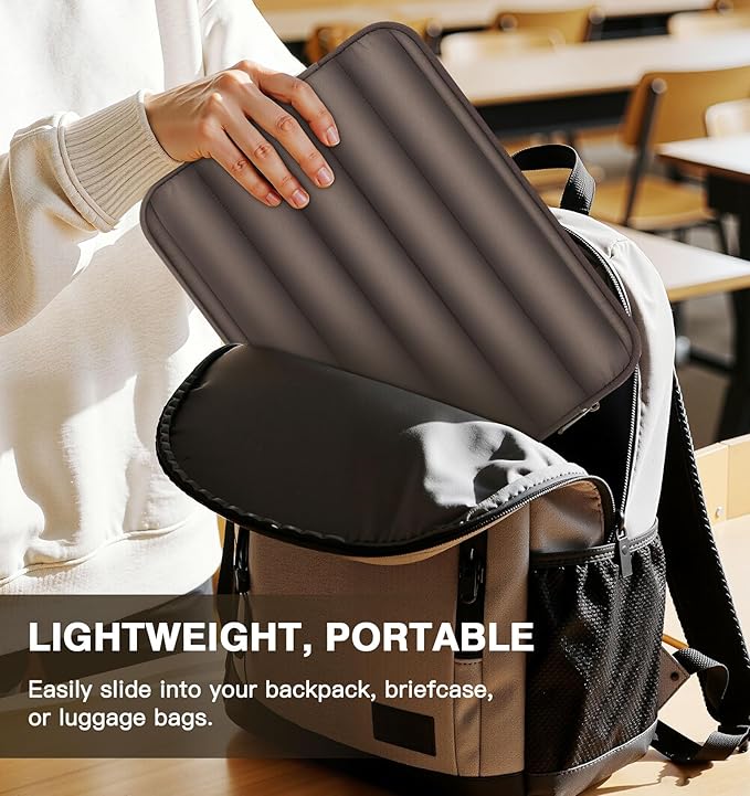 MoKo 13-14 Inch Puffy Laptop Sleeve, Laptop Carrying Bag Fit with New Mac Neo A18 Pro, Mac Pro M5 14" 2026, Mac Air 13.6/13.3, iPad Pro 12.9/13, Notebook Laptop Travel Bag, Coffee