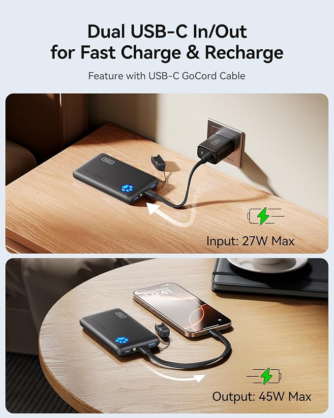 INIU 25000mAh 100W USB C Laptop Portable Charger & Ultra Slim 45W 10000mAh Power Bank Combo