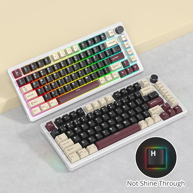 75% Wired Gaming Keyboard, Hot Swappable Gasket Mount, White Switch, 82 Keys TKL Mechanical Keyboard, NKRO Creamy for PC Laptop Windows Gamer