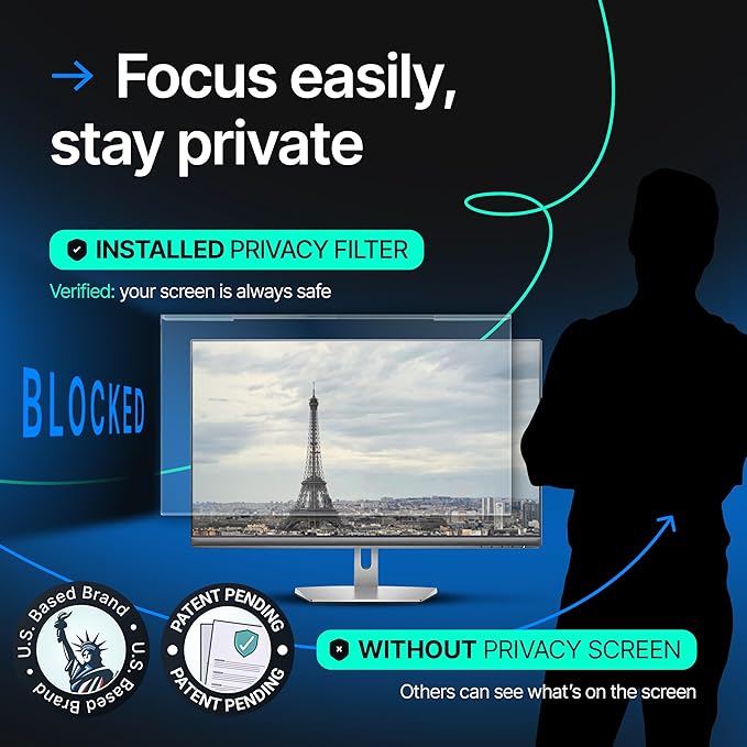 Acrylic 22 Inch Computer Privacy Filter for Widescreen Computer Monitors - 19.3" x 12.5"