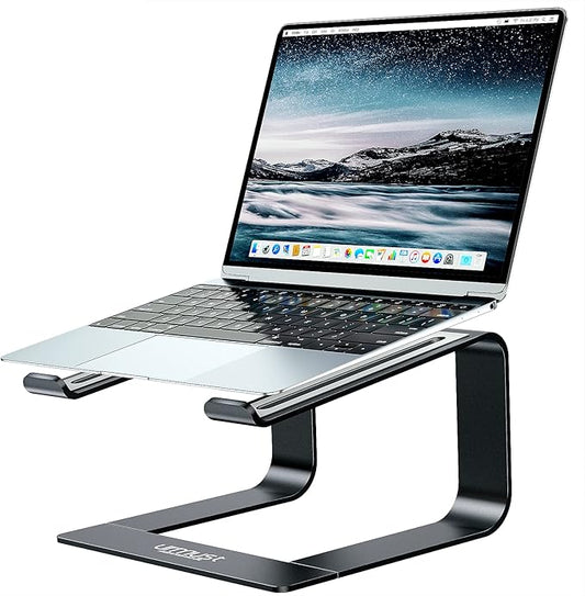 Urmust Laptop Stand for Desk - Ergonomic Computer Stand Riser Holder for MacBook Air Pro, Dell, HP, Lenovo, Samsung, Alienware Laptops 11-15.6" (Silver, Up to 15.6" Laptop)