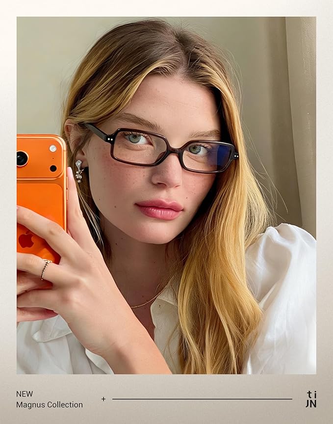 TIJN Blue Light Blocking Glasses Women Men Retro Cat Eye Square Oval Anti Glare Screen Computer Gaming Daily Eyeglasses TR90