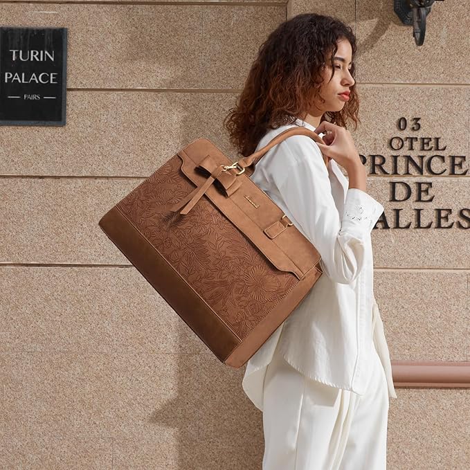 LOVEVOOK Laptop Tote Bag for Women,Leather Work Bag, Waterproof Business Teacher Bag,Large Computer Handbag Purse Briefcase,Office Gifts for Women