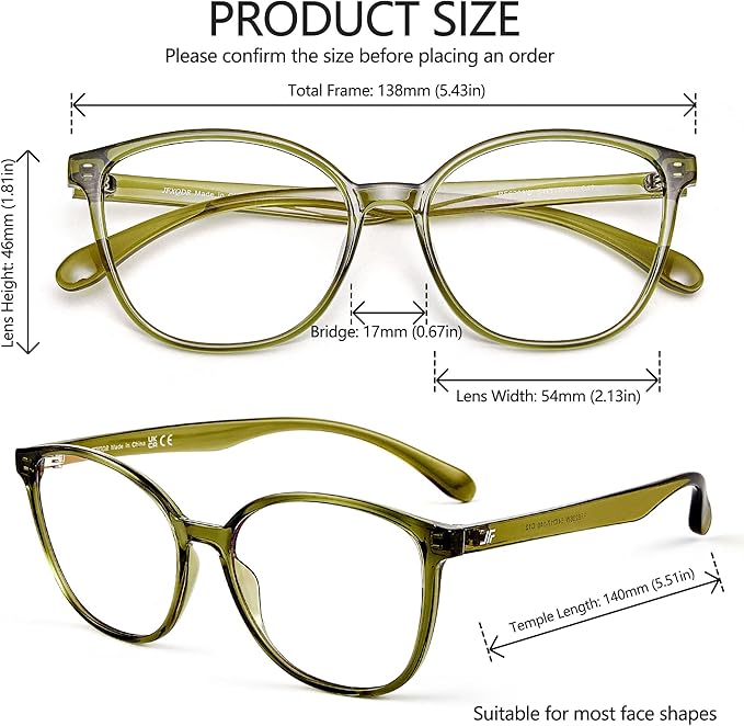 Women's Blue Light Blocking Glasses, TR90 Frame Computer Gaming Glasses Anti Eyestrain & UV Glare RF6208