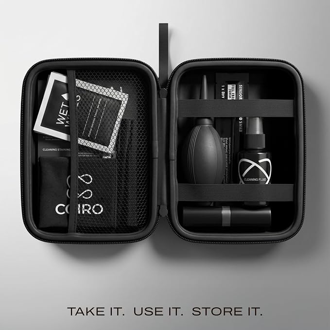 C Coiro Camera Lens Cleaning Kit 7 in 1 – Lens Pen, Air Blower, Sensor Cleaning Swabs, Lens Cleaner Spray, Wet Wipes 5 Pac, Microfiber Wipe – DSLR Mirrorless Full Frame - Image 6