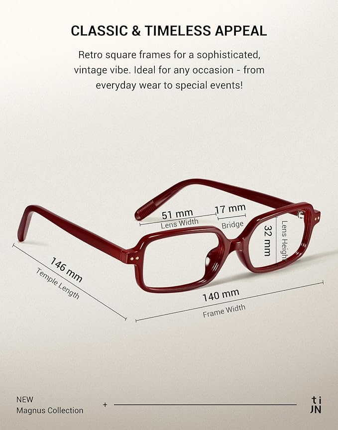 TIJN Blue Light Blocking Glasses Women Men Retro Cat Eye Square Oval Anti Glare Screen Computer Gaming Daily Eyeglasses TR90