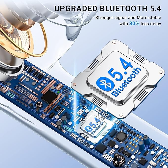 Wireless Earbuds, Bluetooth 5.4 in Ear Headphones with Noise Cancelling Mic, 48H Playtime HiFi Stereo Bluetooth Earphones, IPX8 Waterproof Touch Control True Wireless Headphones for iPhone/Android/iOS