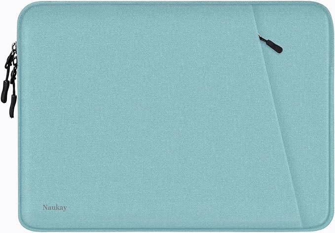 Laptop Sleeve 14 inch, Shockproof Protective Computer Cover with Accessories Pocket, Portable Laptop Case Compatible for 14 inch MacBook Air/Pro, Dell, HP, Acer, Asus, Lenovo, Light Blue