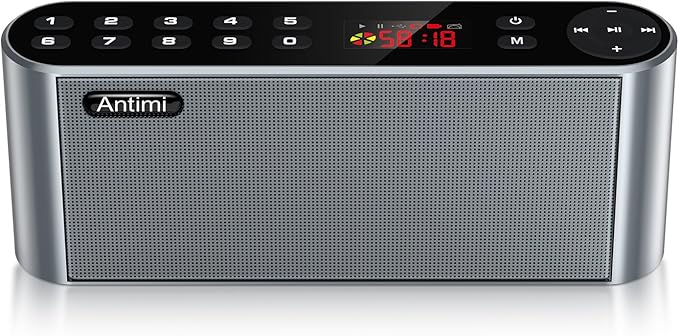 Antimi Bluetooth/FM Radio/MP3 Player Portable Wireless Speaker (Black)