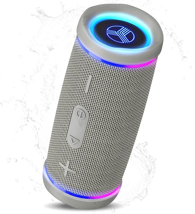 TREBLAB HD77 – Waterproof Bluetooth Speaker, 25W Loud 360° Sound, Deep Bass, IPX7, TWS Pairing, RGB Lights, 20H Battery, Portable Wireless Speaker for Outdoor, Beach, Camping, Party, Travel