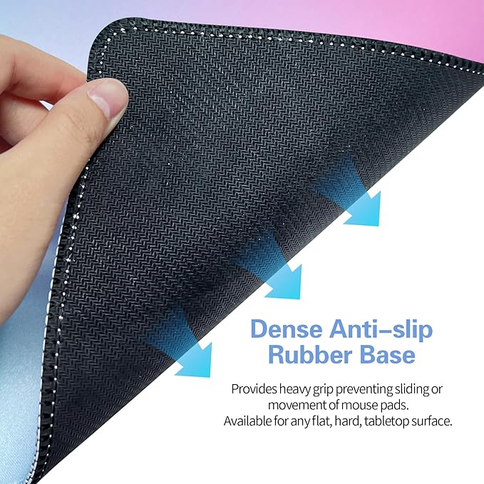 Bloss Small Mouse Pad, Pink Mouse Pad, Desk Mat for Keyboard and Mouse, Cute Mousepad with Stitched Edges, Non-Slip Desk Pad for Gaming, Office(11.8 x 9.8 Inches / 3mm)