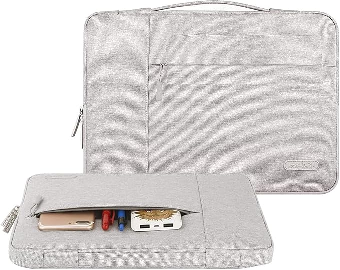 MOSISO Laptop Case 15 inch, 15 inch Laptop Sleeve with Handle Compatible with MacBook Air 15 M4 A3241 M3 A3114 M2 A2941 2025 2024 2023, Dell XPS, Polyester Multifunctional Computer Bag, Gray