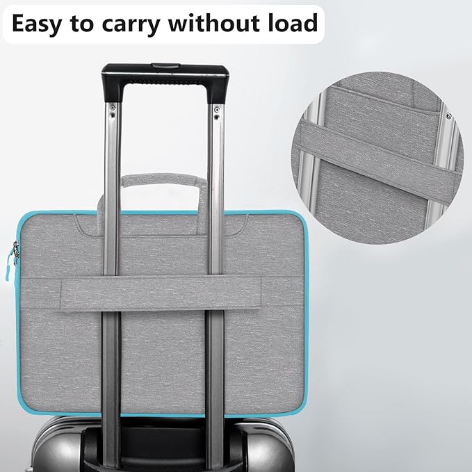 Hseok Laptop Shoulder Bag 15 15.6 16 Inch Briefcase,Compatible MacBook Pro/Neo 16",MacBook Air/Pro 15,XPS 15/16 and most 15.6-16 and Most 15-16 Notebooks,Spill-Resistant Handbag,LT Gray & LT Blue