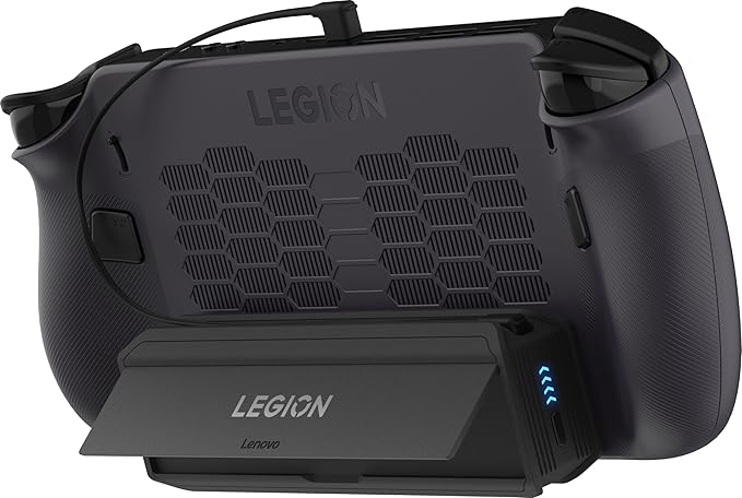 Lenovo Legion Go 65W 12800 Power Bank, Portable Power for Handheld Gaming and Other Devices, USB-C Integrated Cable, Magnetic Attach, Built-in Stand, Black