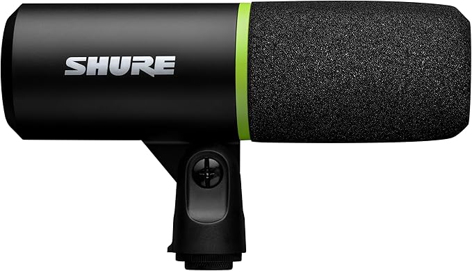 Shure MV6 Gaming Microphone – Dynamic USB Mic for PC Gaming & Streaming with Tap-to-Mute, Noise Cancellation, Desktop Stand & 3.5mm Headphone Monitoring, Black