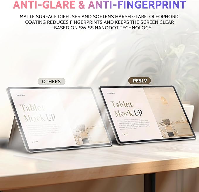 Peslv 2 Pack Like Paper Screen Protector for iPad Pro 11 Inch M4/M5 [2024/2025 5/6th Gen], Matte Anti Glare PET Film/Blue Light Filter Eye Protection Cover/Drawing & Writing Feel Like on Paper
