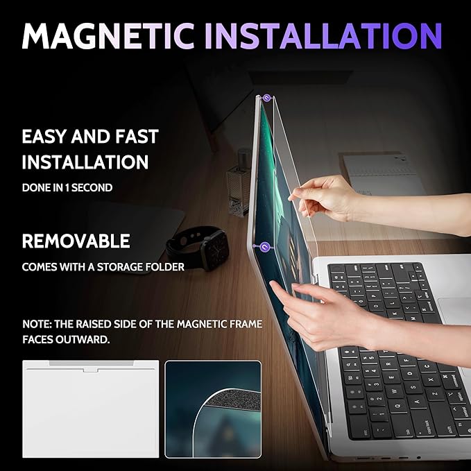 Peslv Magnetic Anti Blue Light Screen Protector for MacBook Pro 14 Inch (2021-2026, M1, M2, M3, M4, M5), Removable Glare Filter for 14.2" Mac Laptop Computer