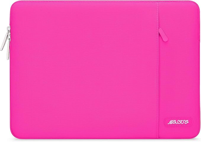 MOSISO Laptop Case 13 inch, Laptop Sleeve Compatible with MacBook Neo/Air/Pro 13 inch with A18/M5/M4/M3/M2/M1 Chip 2026-2016, Polyester Vertical Computer Sleeve Bag with Pocket, Bright Rose