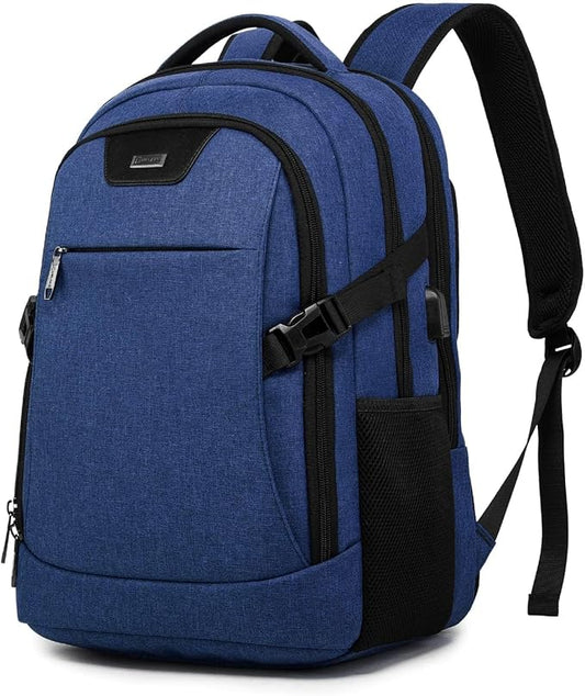 DUALSNG Travel Work Laptop Backpack With USB Charging Port Fits 15.6 15 14 13 Inch Laptop and Notebook Business Anti Theft College Computer Bag Back Pack for Women Men - Navy Blue