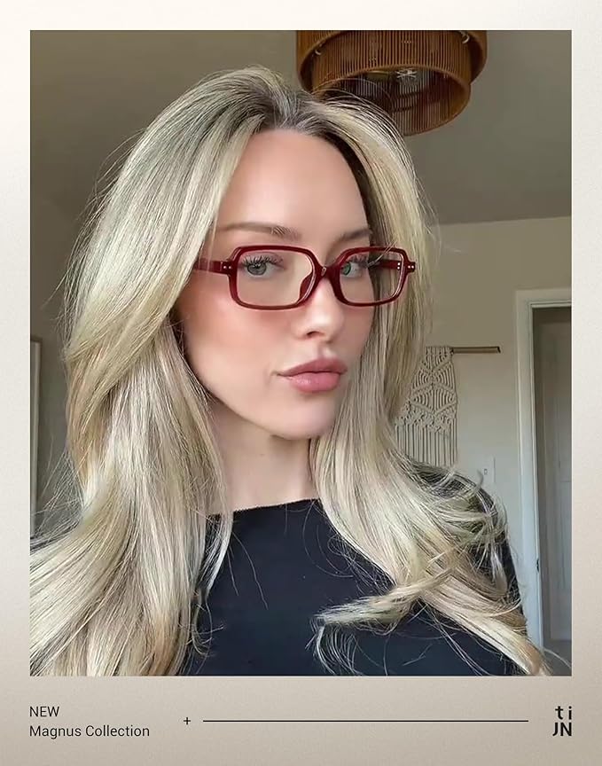 TIJN Blue Light Blocking Glasses Women Men Retro Cat Eye Square Oval Anti Glare Screen Computer Gaming Daily Eyeglasses TR90