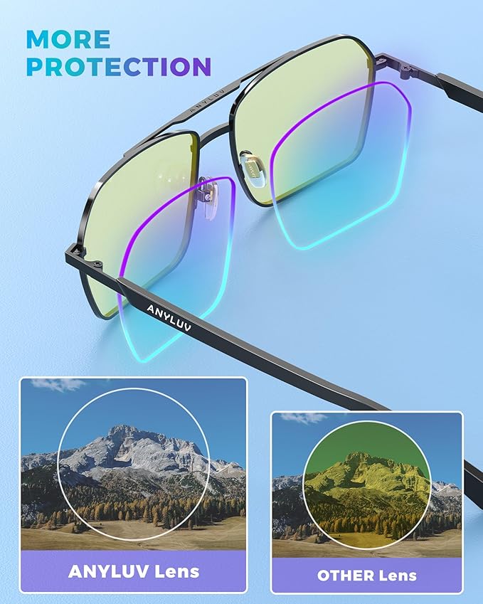 ANYLUV Blue Light Glasses Men/Women, Blue Light Blocking Glasses, Computer Screen Blocker Eyes Protection Glasses